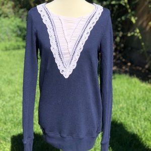 ****SALE*** Navy, lace detail sweatshirt.